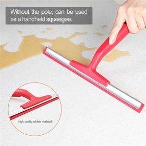 img 1 attached to CLEANHOME Window&Floor Squeegee with Extension Pole, 54in Professional TPR Scrubber Telescopic - Perfect for Car, Shower Doors, Bathroom, High Window Cleaning - 3 Sizes Replacement Blades Included