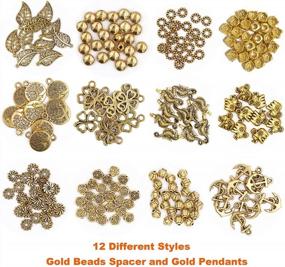 img 2 attached to 420Pcs 24 Style Spacer Charms And Pendants For DIY Jewelry Making Supplies – Silver And Gold Charms For Bracelets And Necklaces, By EuTengHao