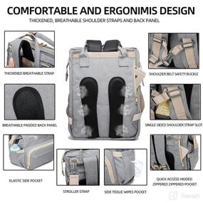 img 2 attached to Premium Grey Diaper Bag Backpack with Changing Station, USB Charging Port, and Foldable Crib – Ideal for Busy Parents On-the-Go!