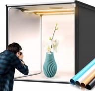 портативный фотобокс fositan 39 дюймов / 100 см - двухцветный 2600–8500 k с 4 фонами, 2 светодиодными полосами, 13000 лм, палатка для студийной съемки с регулируемой яркостью для профессиональной рекламы продуктов логотип