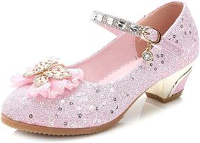 img 4 attached to YIBLBOX Glittering Princess Bowknot Butterfly Girls' Shoes ~ Flats