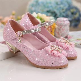 img 1 attached to YIBLBOX Glittering Princess Bowknot Butterfly Girls' Shoes ~ Flats