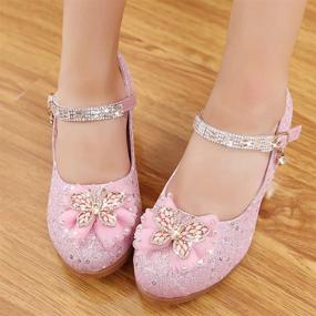 img 2 attached to YIBLBOX Glittering Princess Bowknot Butterfly Girls' Shoes ~ Flats