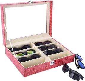 img 3 attached to Rose Leather 8 Piece Eyeglasses & Sunglass Storage Case - AUTOARK AW-032 Organizer