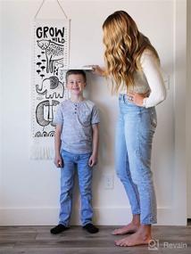 img 1 attached to 📏 Wee Gallery Nordic Canvas Growth Chart - Eco-Friendly Wall Hanging Height Chart for Kids - Stylish Sustainable Children's Room Decoration - 44x13 Inches