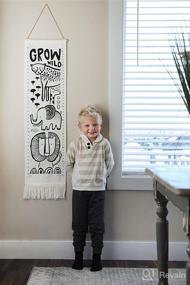 img 2 attached to 📏 Wee Gallery Nordic Canvas Growth Chart - Eco-Friendly Wall Hanging Height Chart for Kids - Stylish Sustainable Children's Room Decoration - 44x13 Inches