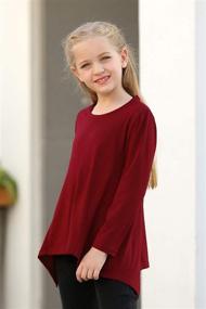 img 2 attached to GORLYA Irregular Asymmetrical T Shirt GOR1048 Girls' Clothing - Tops, Tees & Blouses