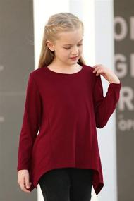 img 1 attached to GORLYA Irregular Asymmetrical T Shirt GOR1048 Girls' Clothing - Tops, Tees & Blouses