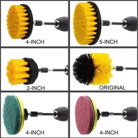 img 1 attached to 🧹 CPC-Brush Drill Brush Power Scrubber Cleaning Kit - 10Pcs Drill Brush Attachment for Bathroom, Grout, Tub, Shower, Kitchen, Floor, Tile, Corners, Pool, Car Wheels, Grill