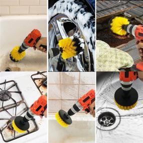 img 2 attached to 🧹 CPC-Brush Drill Brush Power Scrubber Cleaning Kit - 10Pcs Drill Brush Attachment for Bathroom, Grout, Tub, Shower, Kitchen, Floor, Tile, Corners, Pool, Car Wheels, Grill