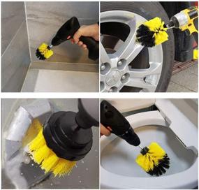 img 3 attached to 🧹 CPC-Brush Drill Brush Power Scrubber Cleaning Kit - 10Pcs Drill Brush Attachment for Bathroom, Grout, Tub, Shower, Kitchen, Floor, Tile, Corners, Pool, Car Wheels, Grill