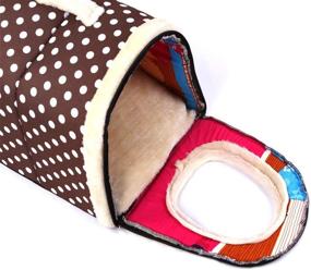 img 3 attached to Large Brown Dot Dog Bed House - Waterproof, Washable Pet Hideout Cage with Cushion - Ideal for Medium Dogs