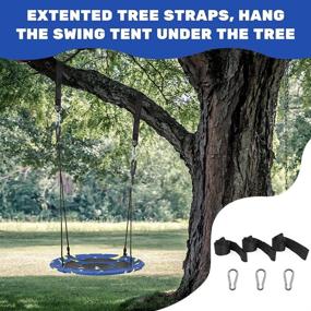 img 2 attached to Zupapa 2-In-1 Hanging Saucer Swing And Play Tent For Kids With 400 Lbs Capacity – Stars And Moon Design, Including Tree Straps For Indoor And Outdoor Use