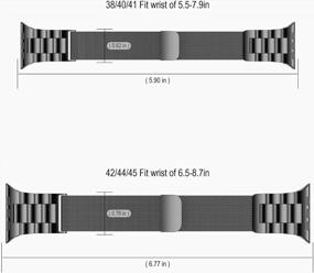 img 1 attached to Магнитные ремешки Wolait из нержавеющей стали для Apple Watch — регулируемые и обновленные для серии Ultra 8/7/6/5/4/3/SE