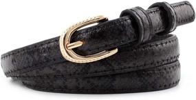 img 1 attached to Fashion Snakeskin Leather Narrow Ladies Women's Accessories via Belts