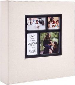 img 4 attached to 4X6 600 Pocket Linen Photo Album For Family Wedding Pictures - Holds Horizontal & Vertical Photos, Extra Large Capacity Beige Cover.