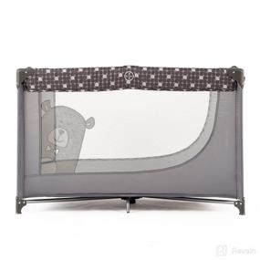 img 1 attached to 👶 Gray Portable Sturdy Crib Baby Playpen Set with Mattress & Carry Bag