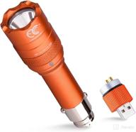 🔦 rechargeable car emergency flashlight - mccc 250 lumens | small led torch light for 12 volt car cigarette lighter vehicle charge | portable outdoor survival tool for camping | includes car charger логотип