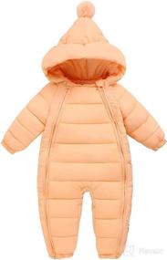 img 4 attached to 🧥 Winter Warm Baby Romper Jumpsuit: Hooded Bunting Jacket for Boys and Girls - Cozy Double Zip Snowsuit Coverall Outerwear