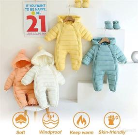 img 2 attached to 🧥 Winter Warm Baby Romper Jumpsuit: Hooded Bunting Jacket for Boys and Girls - Cozy Double Zip Snowsuit Coverall Outerwear