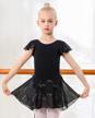 shine on stage: dipug girls' ballet leotard with ruffle sleeves and hollow back shiny skirt logo