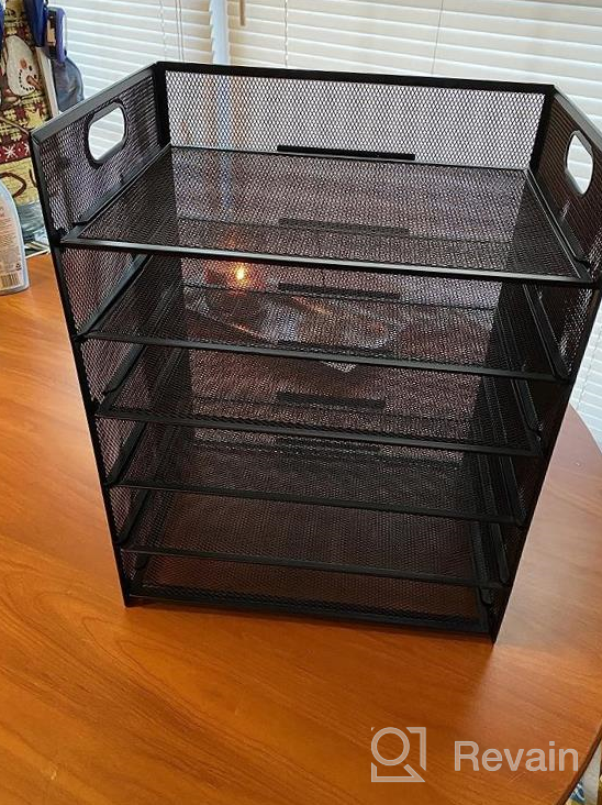 img 1 attached to 5-Tray Desktop File Organizer With Drawer And Pen Holder - Mesh Office Supplies Desk Organizer For Home And Office - Black review by Agonia Pedrosa