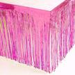 add flair to your table with blukey metallic foil fringe table skirt in pink tinsel for rectangle tables logo