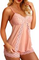 stylish and comfortable women's lace cami pajama set - perfect for bedtime and lounging logo