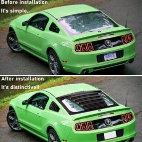 img 1 attached to Enhance Your Mustang'S Style And Shade With 3Pcs Rear & Side Window Louvers - Matte Black ABS Finish