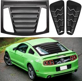 img 4 attached to Enhance Your Mustang'S Style And Shade With 3Pcs Rear & Side Window Louvers - Matte Black ABS Finish