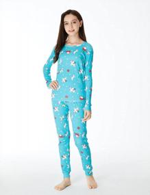 img 3 attached to Girls Tie Dye Cotton Snug-Fit Sleepover Pajama Set Long Sleeve Size 4T-14