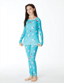 img 1 attached to Хлопковая облегающая пижама для девочек Tie Dye с длинным рукавом, размер 4T-14