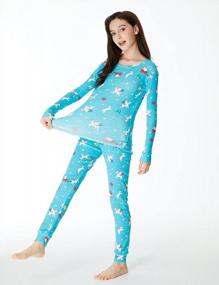 img 2 attached to Хлопковая облегающая пижама для девочек Tie Dye с длинным рукавом, размер 4T-14