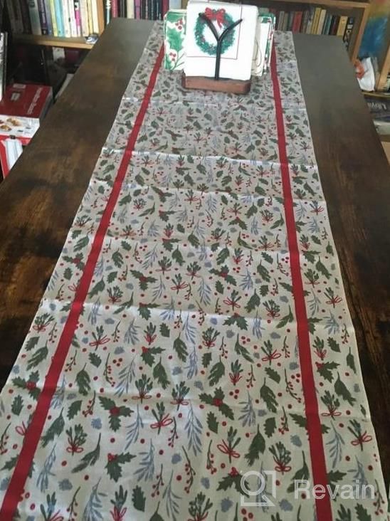 img 1 attached to Sky Blue 100% Cotton Boho Table Runner 72 Inches Long - Home Décor, Kitchen Décor, Farmhouse Table Runner For Coffee And Dining Tables review by Kelly Martinez