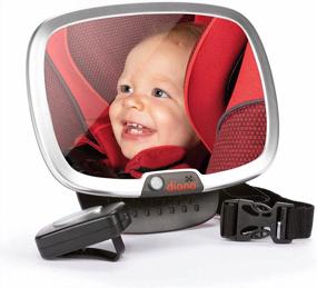 img 4 attached to Diono Easy View Plus Baby Car Mirror With Light, Safety Car Seat Mirror For Rear Facing Infant With 360 Rotation, LED Night Light, Wide Crystal Clear View, Shatterproof, Crash Tested