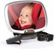 diono easy view plus baby car mirror with light, safety car seat mirror for rear facing infant with 360 rotation, led night light, wide crystal clear view, shatterproof, crash tested logo