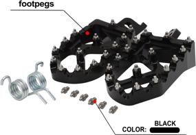 img 4 attached to JFG RACING CNC Widened Dirt Bike Foot Pegs Foot Pedals Rests for CR125/250 2002-2007, CRF150R 2007-2022, CRF250R 2004-2022, CRF250X 2004-2017, CRF450R 2002-2022, CRF450RX 2017-2022, CRF450X 2005-2022 (Black)