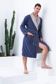 img 2 attached to Plush Microfiber Men'S Robe - Luxury Spa Bathrobe With Warm Lining, Knee-Length - Top-Quality Hotel-Style Robe For Men