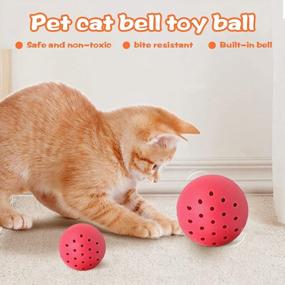img 2 attached to WINGPET Interactive Cat Toy Set - Kitten Toys With Cat Ball, Catnip Ball, Scratch Mat, And Bell Ball - Simulates Hunting And Playtime For Indoor Cats - Automatic Pet Cat Toys With Batteries Included
