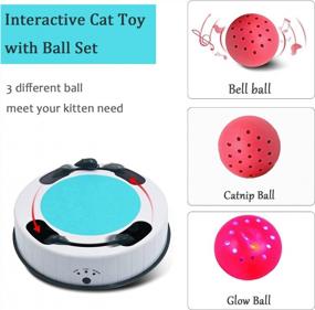 img 3 attached to WINGPET Interactive Cat Toy Set - Kitten Toys With Cat Ball, Catnip Ball, Scratch Mat, And Bell Ball - Simulates Hunting And Playtime For Indoor Cats - Automatic Pet Cat Toys With Batteries Included