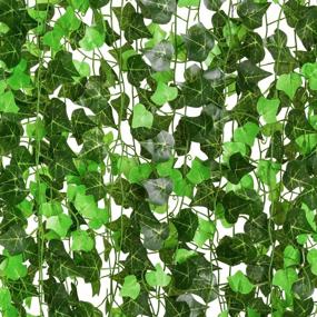 img 4 attached to Artificial Ivy Leaf Plant Garland - 12 Strands, 91 Feet - Perfect For Home, Kitchen, Garden, Office, Wedding, And Wall Decor