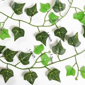 img 3 attached to Artificial Ivy Leaf Plant Garland - 12 Strands, 91 Feet - Perfect For Home, Kitchen, Garden, Office, Wedding, And Wall Decor