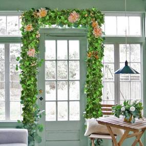 img 2 attached to Artificial Ivy Leaf Plant Garland - 12 Strands, 91 Feet - Perfect For Home, Kitchen, Garden, Office, Wedding, And Wall Decor