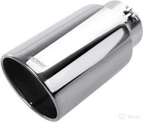 img 4 attached to 🚗 Upower Diesel Exhaust Tip: 5" Inlet, 7" Outlet, Stainless Steel - Universal for Trucks & Cars