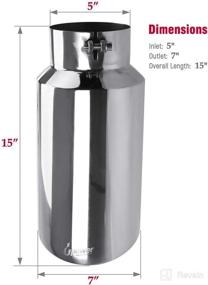 img 1 attached to 🚗 Upower Diesel Exhaust Tip: 5" Inlet, 7" Outlet, Stainless Steel - Universal for Trucks & Cars