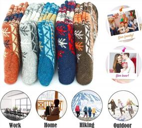 img 2 attached to 5Pack Women'S Vintage Winter Soft Warm Thick Cold Knit Wool Crew Socks, Multicolor, Free Size