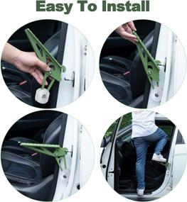 img 1 attached to 🚗 Universal Car Roof Access Door Step Supports Both Feet, Compact and Foldable for Easy Access to Roof - MoonshineStillPro Max Load 500 lbs (Green)