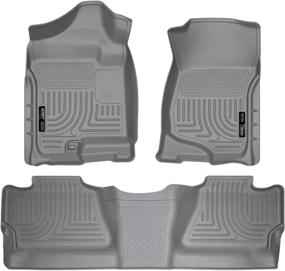 img 4 attached to 🚗 Husky Liners Weatherbeater Series Grey Floor Liners, 98202 – Perfect Fit for 07-13 Silverado/Sierra 1500 & 07-14 2500/3500 Crew Cab! Footwell Coverage – Front & 2nd Seat – 3 Pcs Set