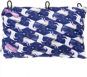 img 4 attached to Unicorn Binder Pencil Pouch For Girls: Holds 60 Pens, Single-Zipper Design By ZIPIT