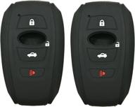 🔑 2-pack coolbestda rubber key fob skin jacket protector for subaru forester sti, outback, xv crosstrek, impreza, brz, wrx - black (2014-2017 models) logo